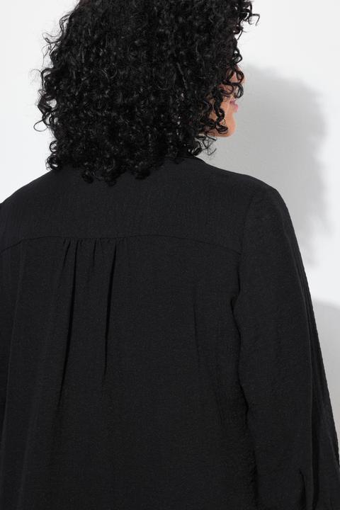 Produktbild Ulla Popken Hemdbluse, Leinenoptik, A-Linie, Hemdkragen, 3/4-Arm (50, 52)