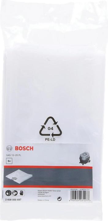 Produktbild Bosch Professional Zubehör Entsorgungssack, 20 l, Kunststoff (5 Stk.) für GAS 12-25 PL