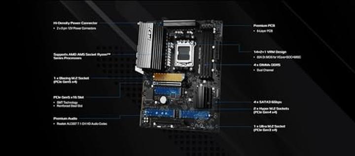 Actual product image AsRock B850 Pro-A WiFi (AM5, AMD B850, ATX)