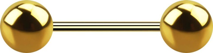 Produktbild Star Piercing Micro Barbell vergoldet mit zwei Kugeln (ohne Messing, Chirurgenstahl 316L)