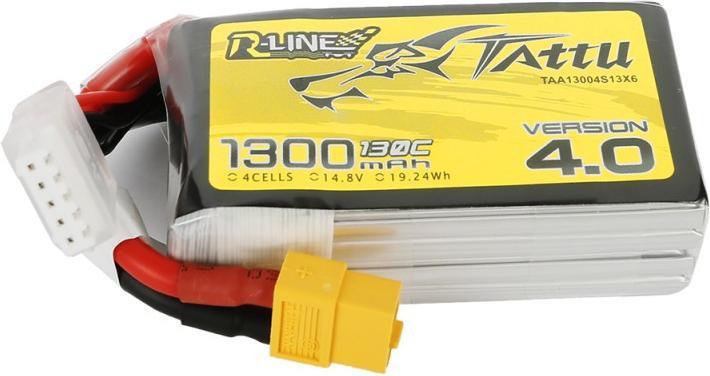 Image du produit Dronefactory Tattu R-Line version 4.0 1300mAh 14.8V 130C 4S1P Lipo avec XT60 (14.80 V, 1300 mAh)