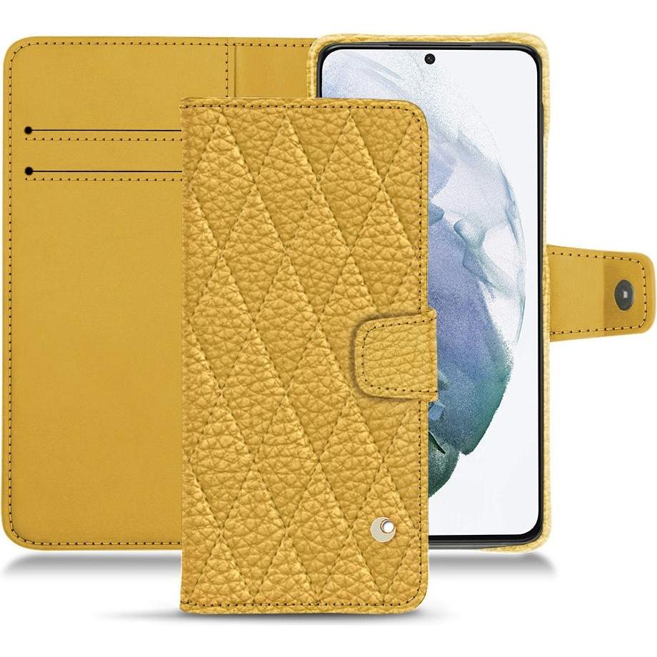 Noreve Lederschutzhülle Wallet (Samsung Galaxy S21+), Smartphone Hülle, Orange