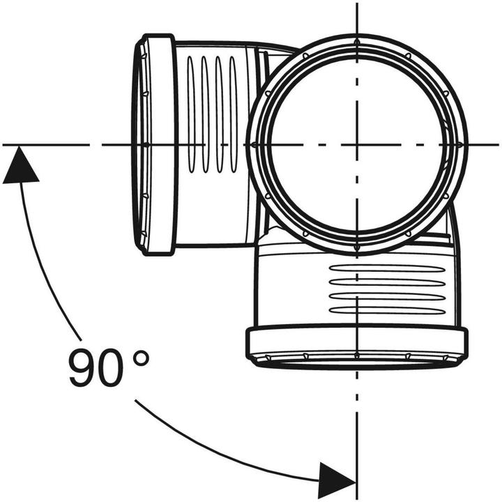 Actual product image Geberit Silent-PP corner branch 87.5° 125mm/110mm/110mm