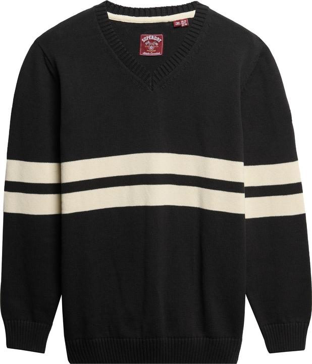 Produktbild Superdry Gestreifter V-Ausschnitt-Pullover für Damen (XS)