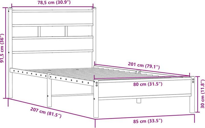 Image du produit vidaXL Bettgestell (80 x 200 cm)