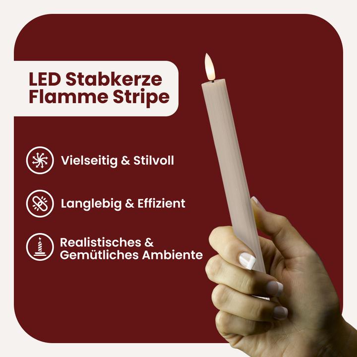 Produktbild Star Trading LED Dinner Kerze 2P Flamme Stripe (2 x)