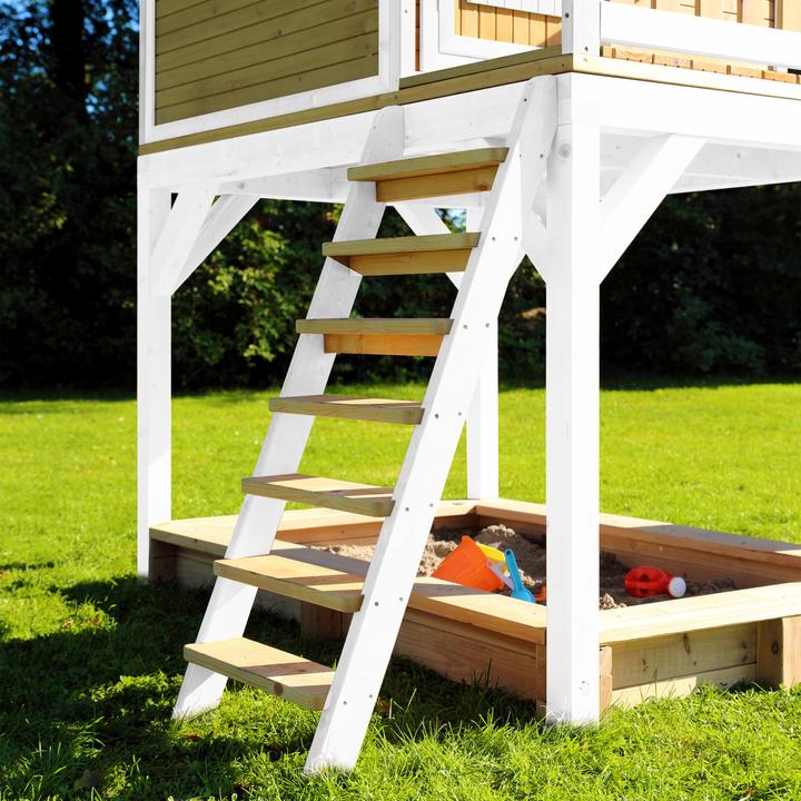 Produktbild Axi Sarah Spielhaus Braun/weiss mit Rote Rutsche