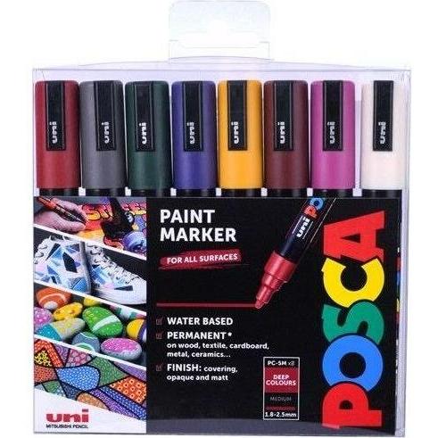 Posca, Marker, Marker PC-5M Rundspitze (Multicolor, 2.50 mm, 8 x)