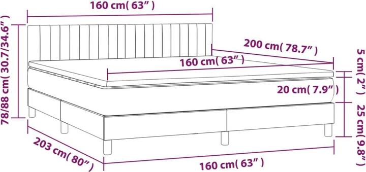 Produktbild vidaXL Boxspringbett (160 x 200 cm)