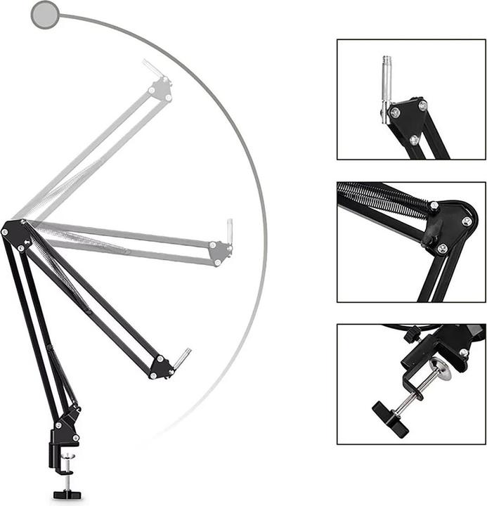 Actual product image Media-Tech STUDIO AND STREAMING MICROPHONE - Professional condenser microphone set (all black) for studio use.