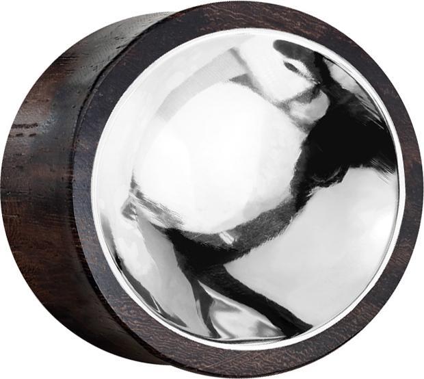 Actual product image Star Piercing Sono wood flared plug with silver pewter (without brass, Organic)