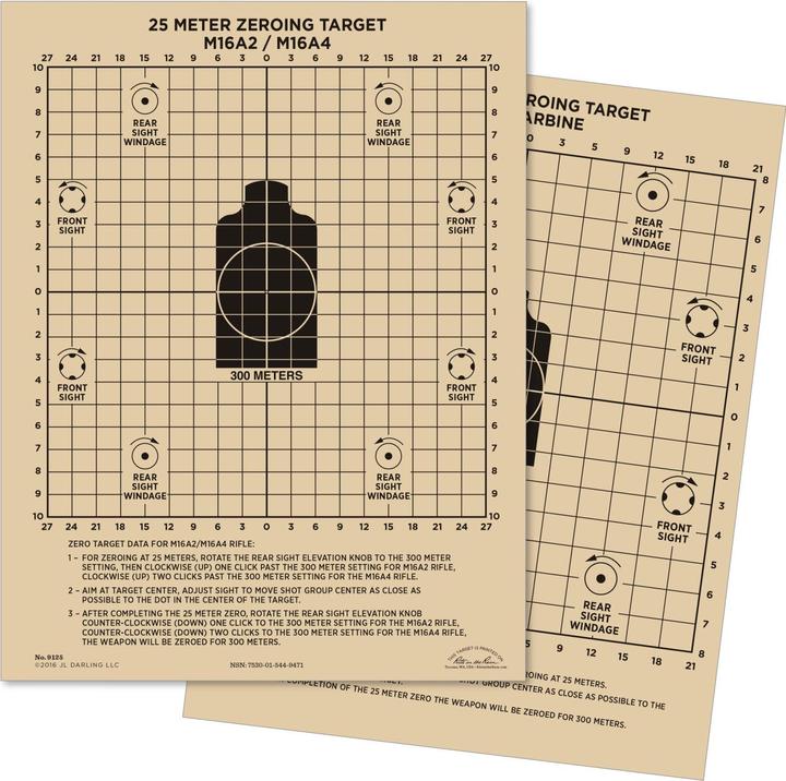 Actual product image Rite in the Rain Multi-purpose targets 25m 100pcs M16A2, M16A4, M4 CARBINE