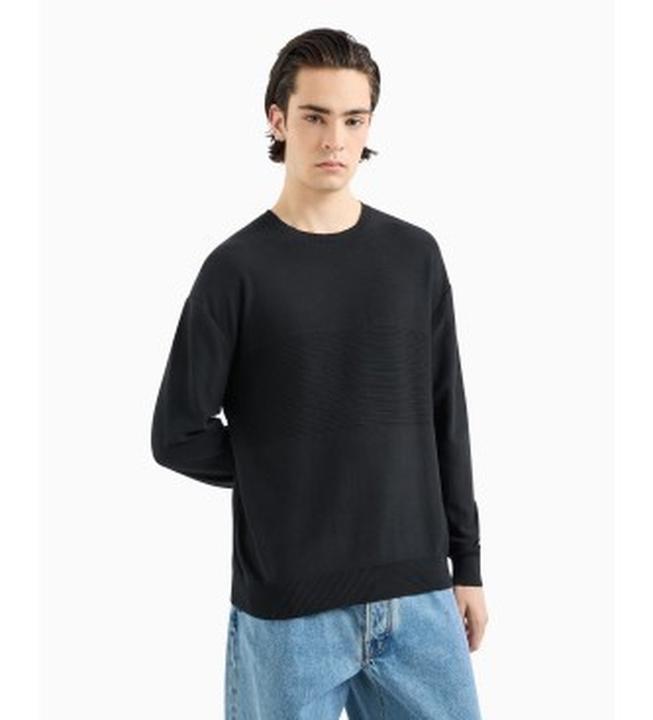Actual product image Armani Exchange Comber Cotton Horizontal Stripe Pullover Sweater (XL)