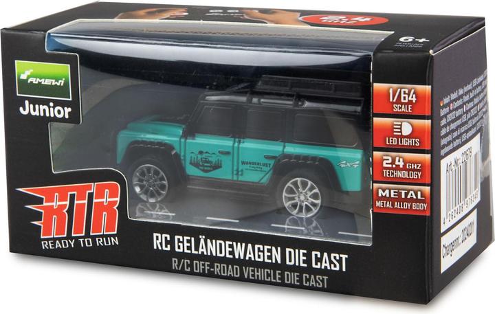 Produktbild Amewi RC Geländewagen Die Cast 1:64 RTR petrol (RTR Ready-to-Run)