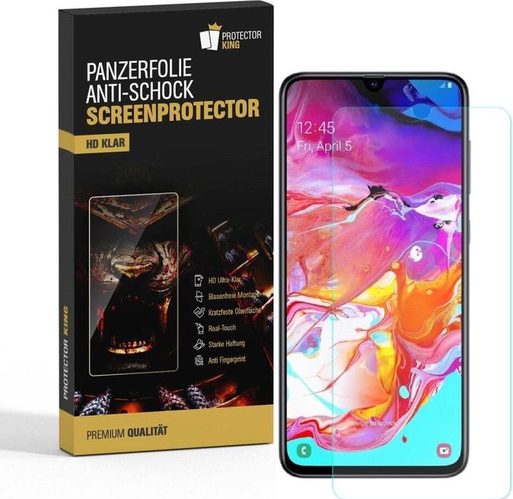 Actual product image Protectorking 3x Panzerfolie Anti-Shock HD Klar (3 Piece, Samsung Galaxy A40)