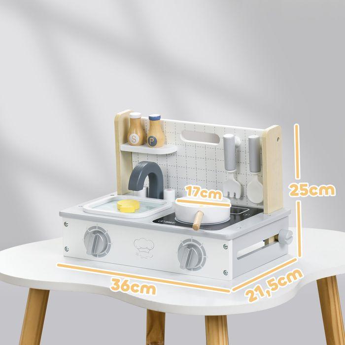 Produktbild Swisshandel24 Kinderküche aus Holz, 10 Stück Mini Spielküche mit Lebensmittel für 3-5 Jahre