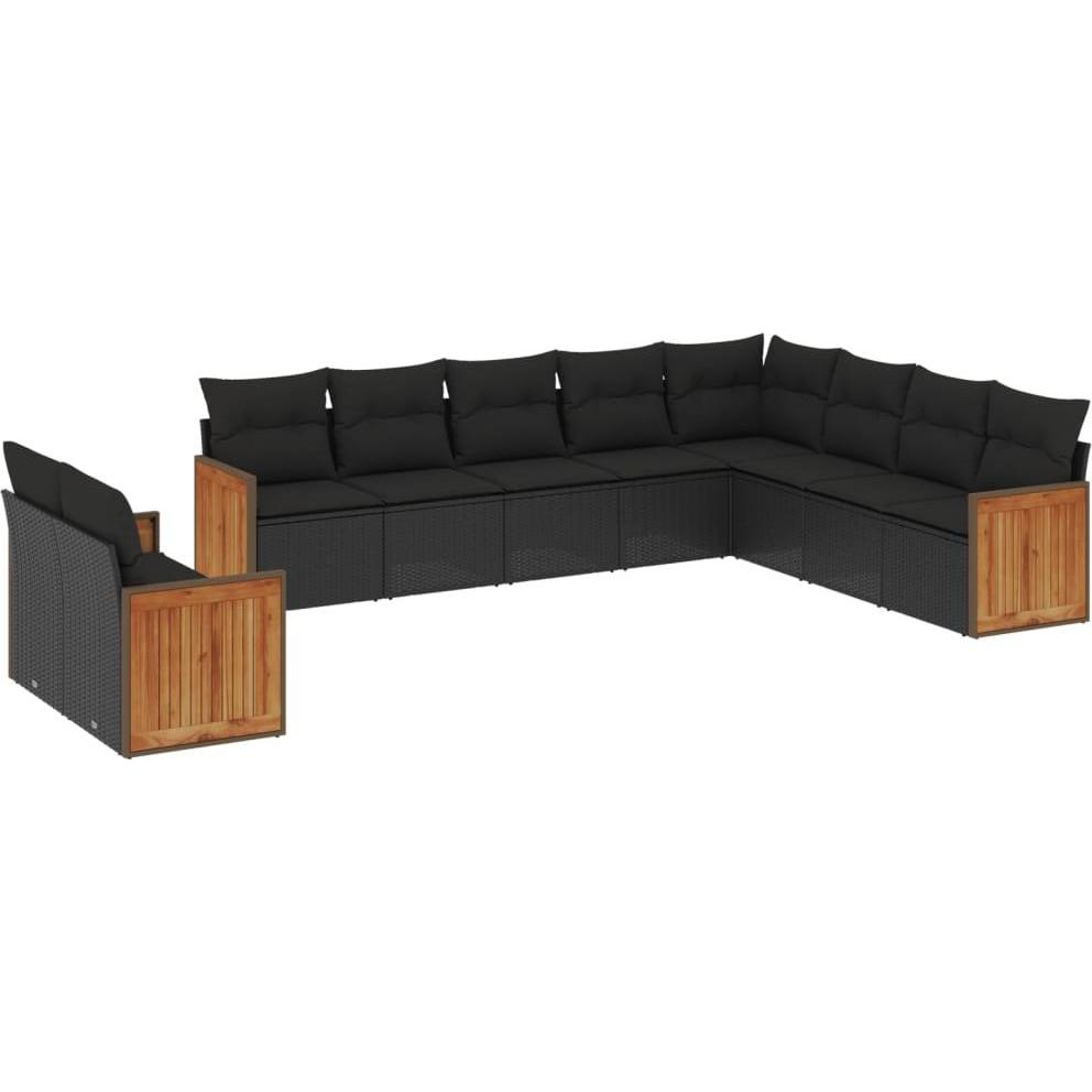 VidaXL, Gartenlounge, 10-tlg. Garten-Lounge-Set mit Kissen