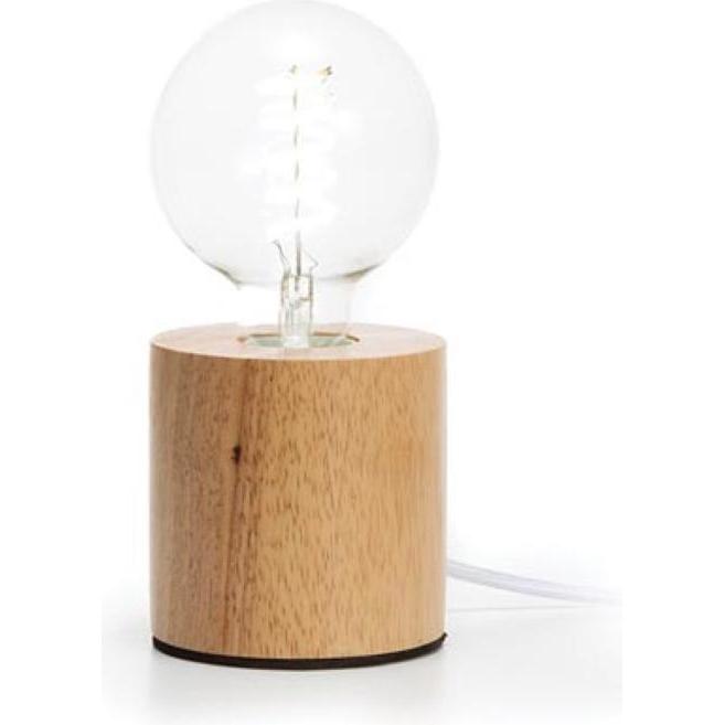 Velleman, Tischlampe, Dekorativer Lampenfuss - Eiche - Zylinderform - E27 (60 lm, E27)