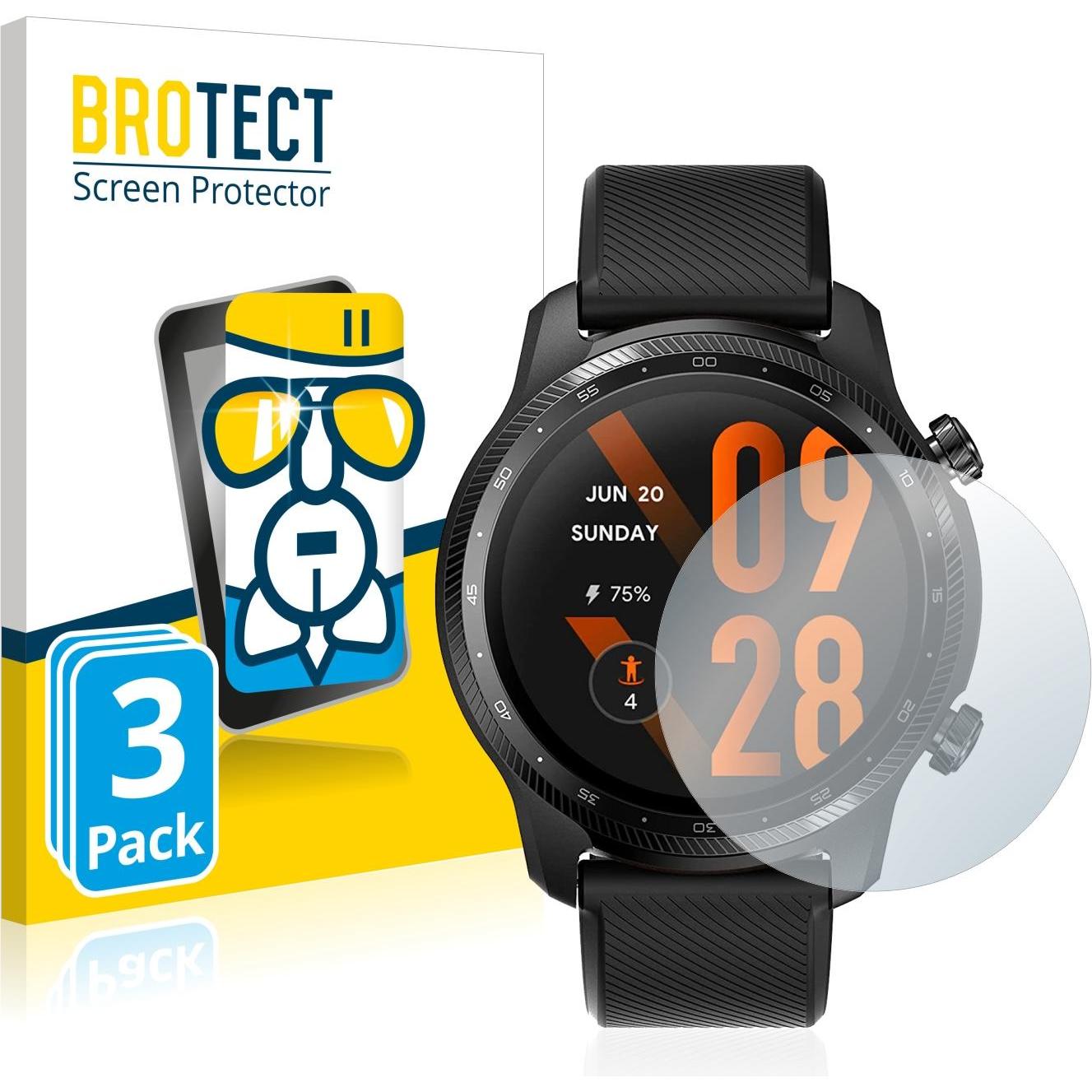 BROTECT AirGlass Panzerglasfolie, Smartwatch Schutzfolie, Transparent