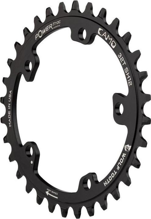 Productafbeelding Wolf Tooth CAMO Elliptisch kettingblad, Shimano 12-speed, 32 t., zwart (32)