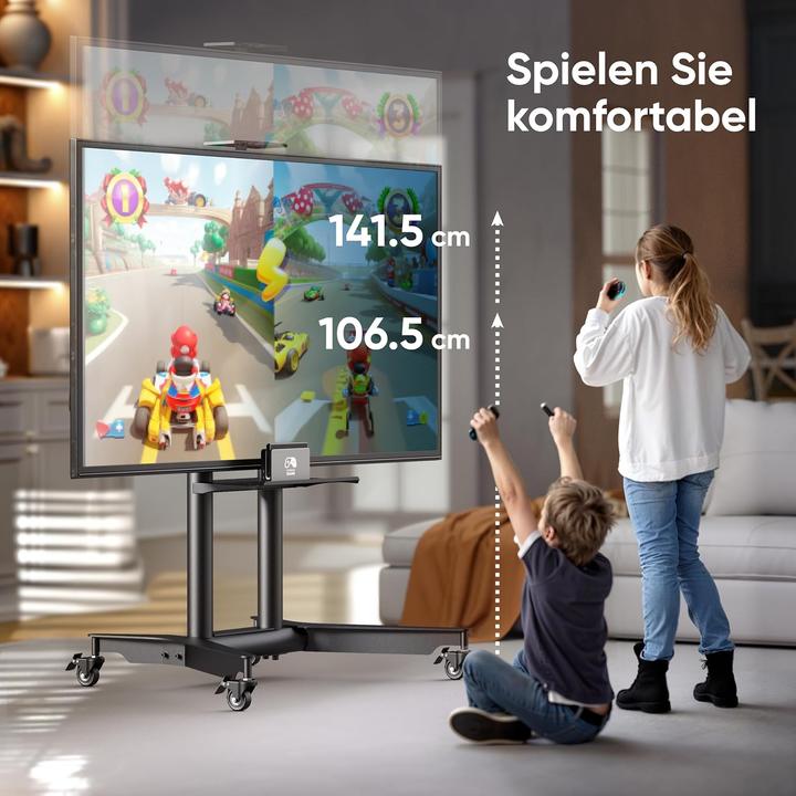 Produktbild Onkron TV-Ständer TS1571-B, für 32-75 Zoll, höhenverstellbar, rollbar (75", 60 kg)