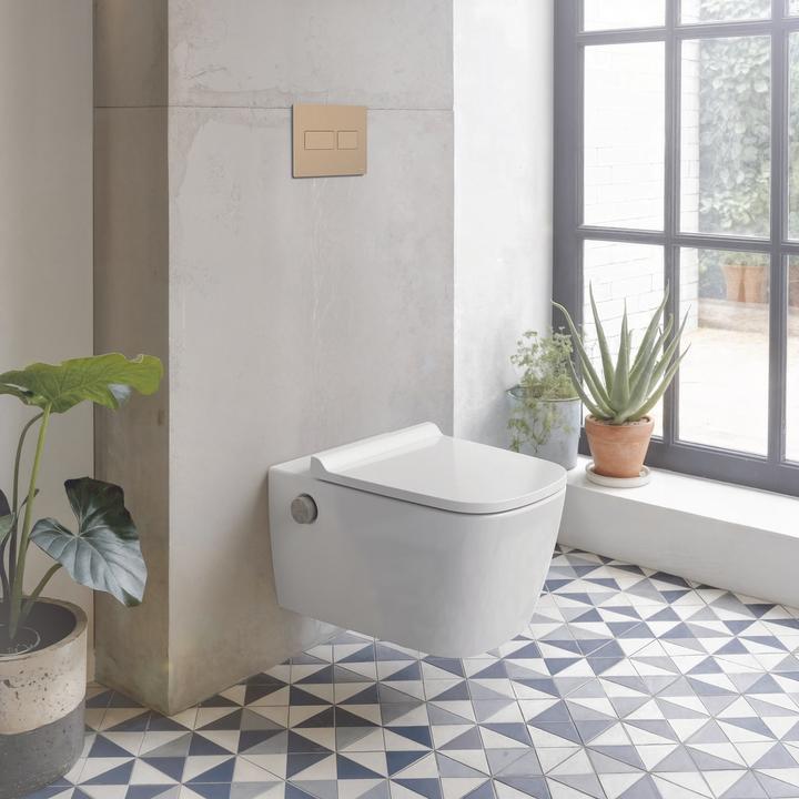 Actual product image TECE WC push plate TECEsolid, stainless steel, for dual flush technology