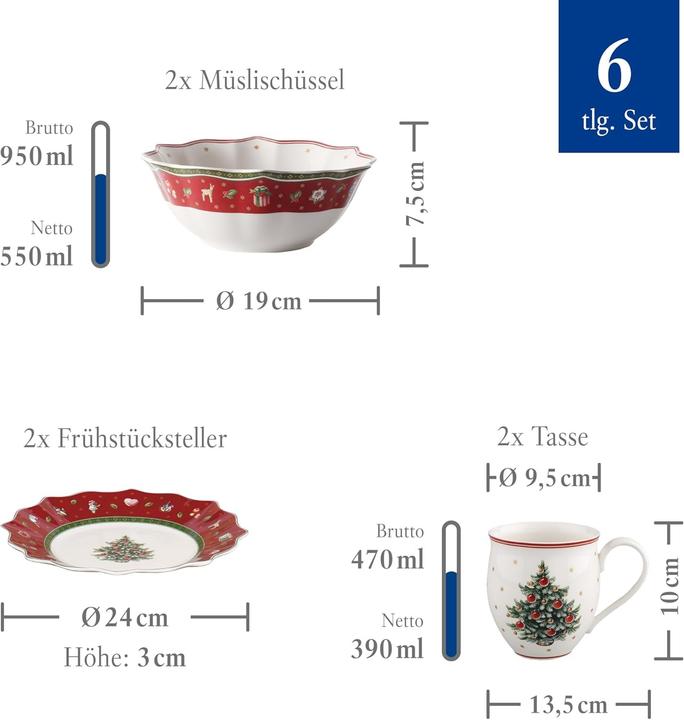 Image du produit Villeroy & Boch Breakfast for 2 rot, Set 6tlg. Toy's Delight (6 pcs)