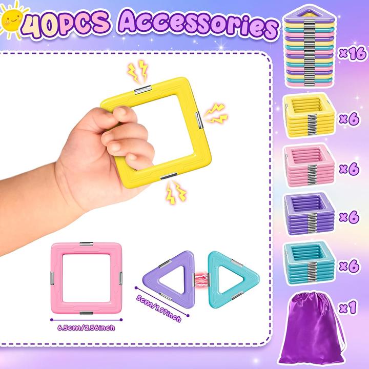 Image du produit Cooljoy 40-teiliges magnetische Bausteine