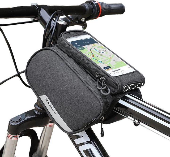 Produktbild Wozinsky Rahmenfahrradtasche + abnehmbare Handyhülle bis 6,5" 1,5L schwarz (WBB7BK) (1.50 l, Rahmentasche)