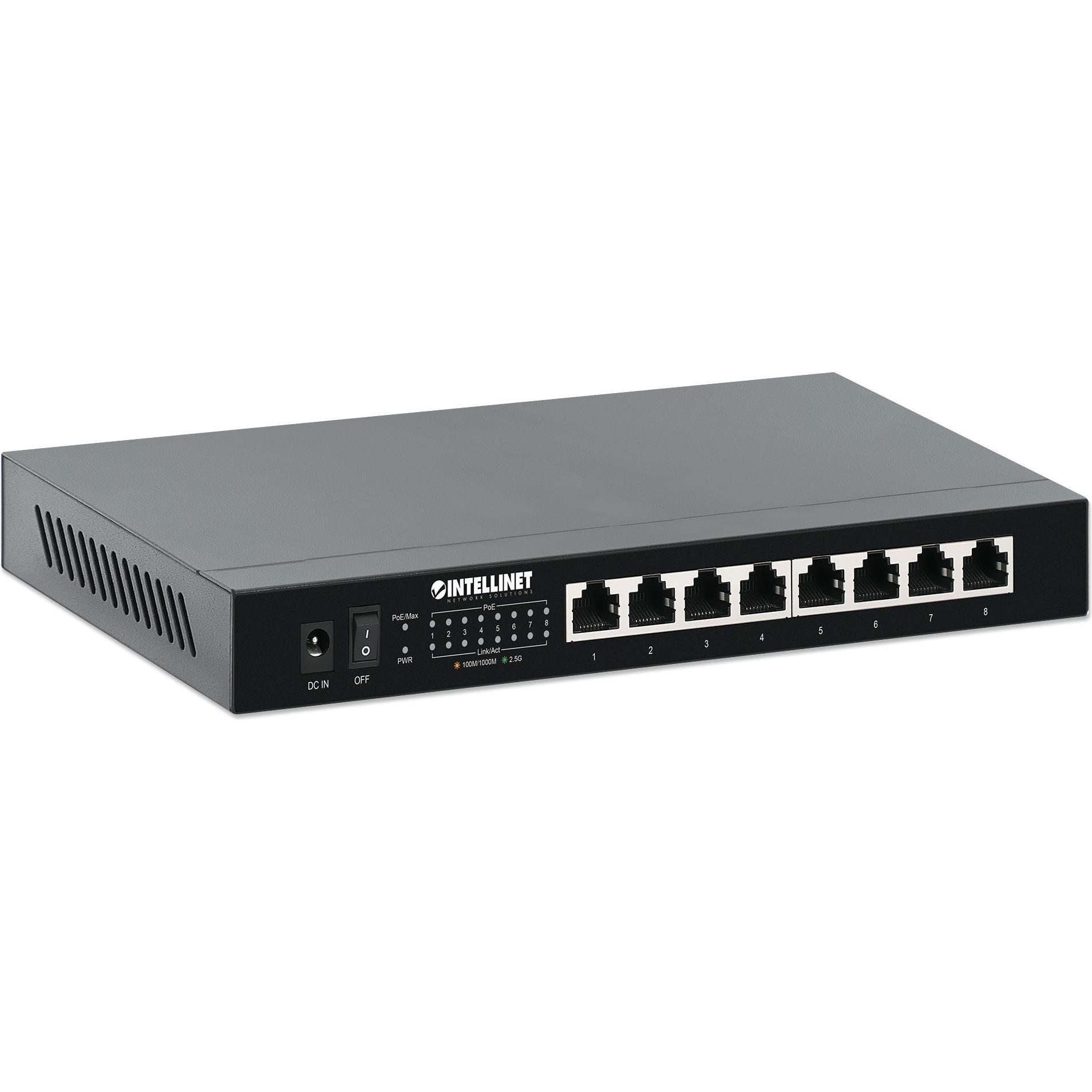 Intellinet 8-Port 2,5G Ethernet PoE+ Switch (8 Ports), Netzwerk Switch