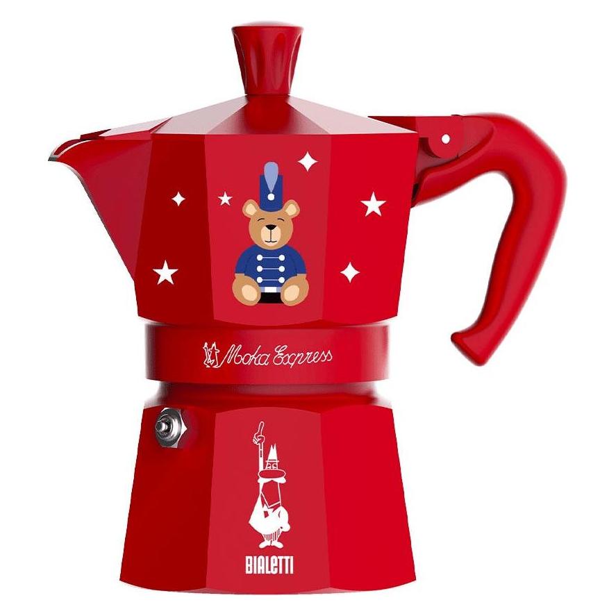 Bialetti Rosso Moka Express 1Tz Rot Joyful Memories, Caffettiera Moka,
