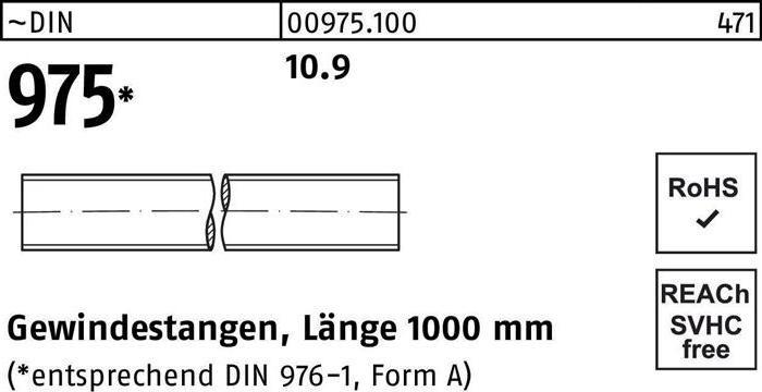 Actual product image Threaded rod DIN 975 M 48 x 1000mm 10.9
