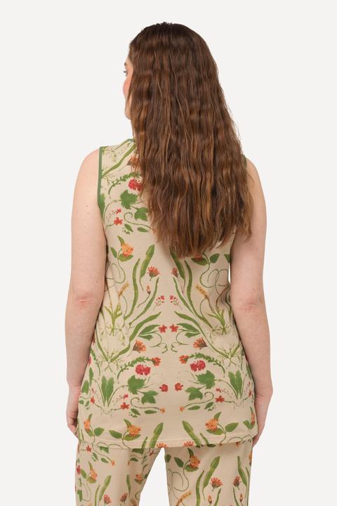 Produktbild Ulla Popken Pyjamatop, Blüten, Rundhals, ärmellos (46, 48)