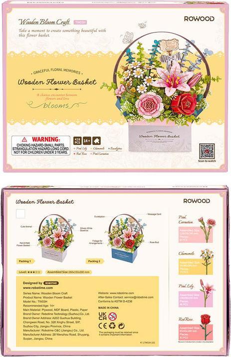 Produktbild Robotime Bausatz Blumenkiste mit Griff, Modell Art: Dekoration