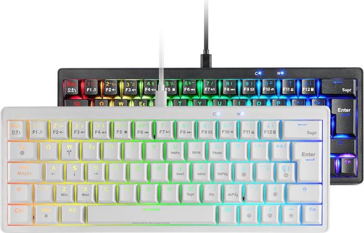 Image du produit Mars Gaming Clavier Gamer Mécanique (Yellow Silent) Mkminipro RGB (Blanc) (FR, Filaire)