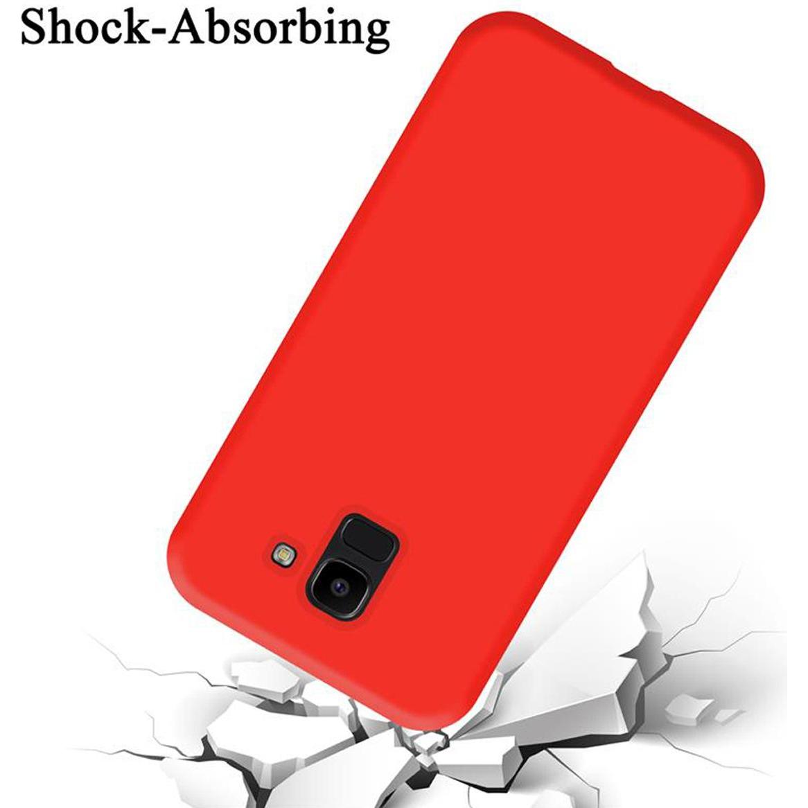 Thumbnail - Cadorabo TPU Liquid Silicone Case Cover (Samsung Galaxy J6 (2018)), Smartphone Hülle, Rot