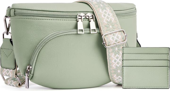 Only-Bags.Store Umhängetaschen, Umhängetasche Vegan Leder Umhängetasche Damen, RFID Blocking Card Slot Brusttasche