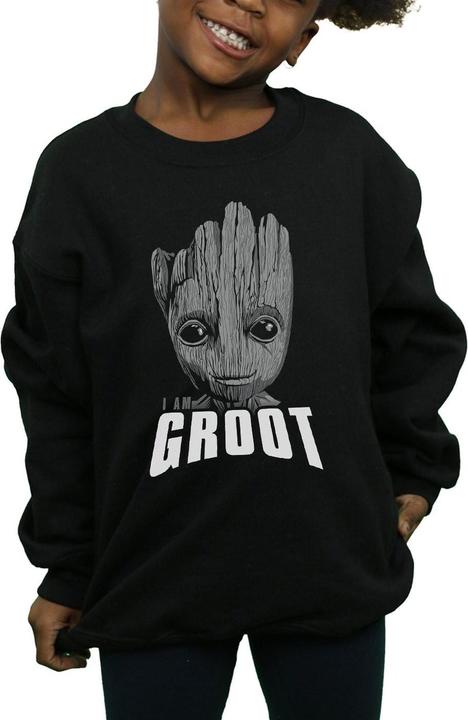 Actual product image Girls Guardians Of The Galaxy Groot Face Sweatshirt (116)