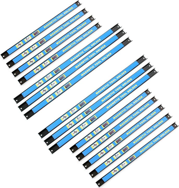 Produktbild Wiltec Magnetleiste 15er Set 9x46/6x61cm Werkzeughalter Werkstatt Wandhalterung