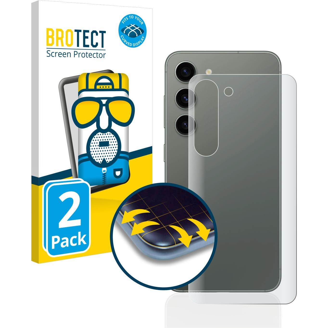 BROTECT Full-Cover Displayschutz Matt (2 Stück, Samsung Galaxy S23), Smartphone Schutzfolie, Grau