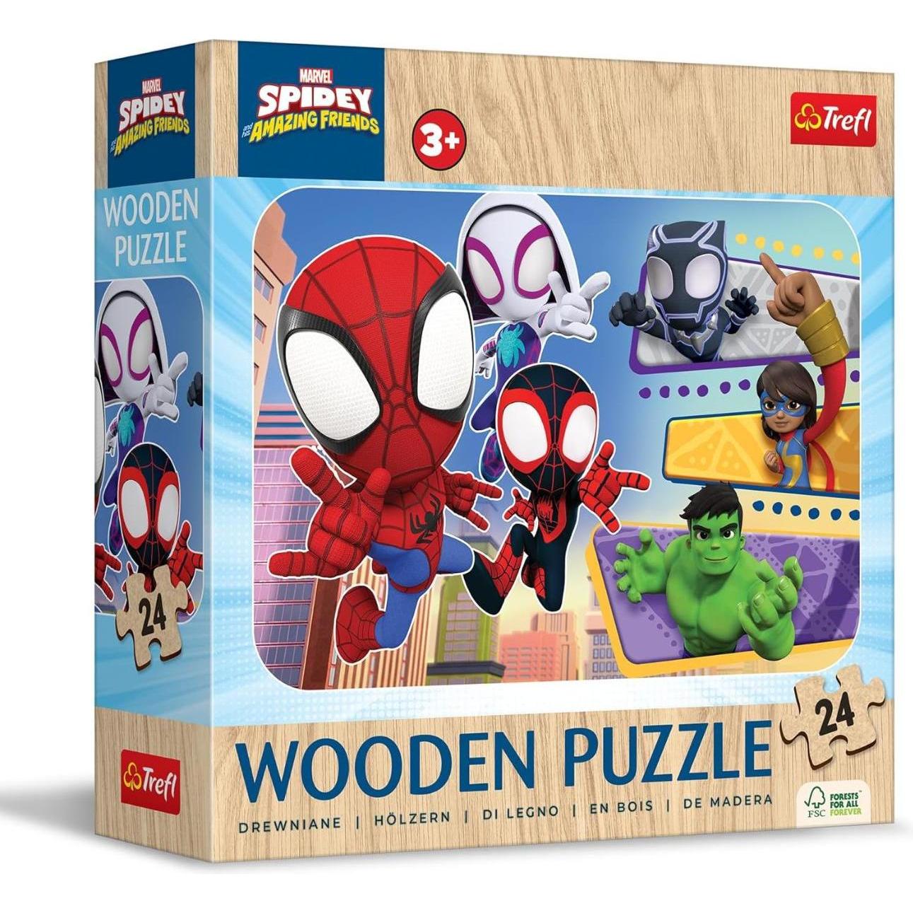 Trefl Holz Puzzle Junior 50 - Spiderman (24 Teile)