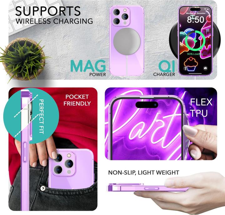 Produktbild Nalia Klar Transparente Neon Silikon Hülle (Apple iPhone 14 Pro Max)