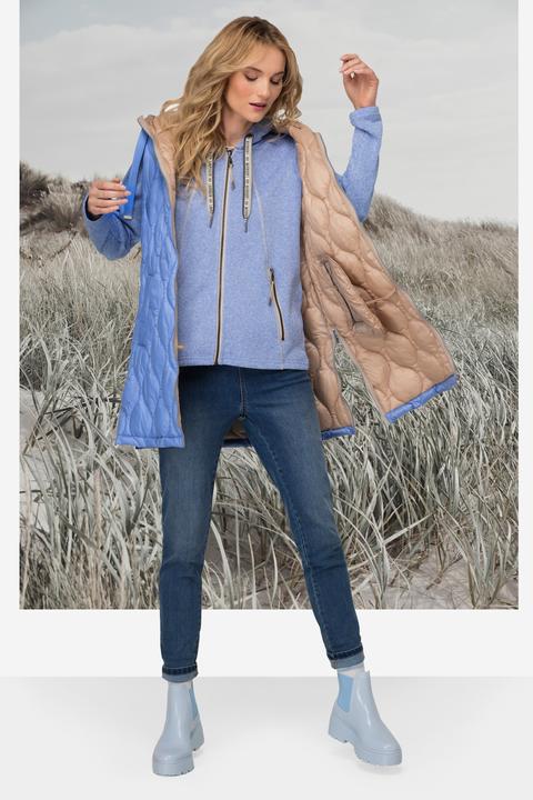Produktbild Laurasøn Steppweste, wasserabweisend, Longform, Kapuze, 2-Wege-Zipper, Saum-Zipper (M)