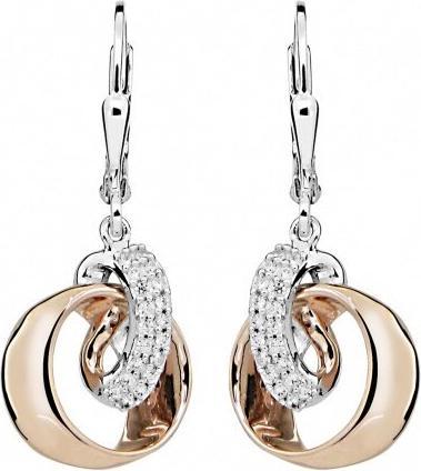 Produktbild Silver Cat Stylish bicolor earrings with cubic zircons SC445