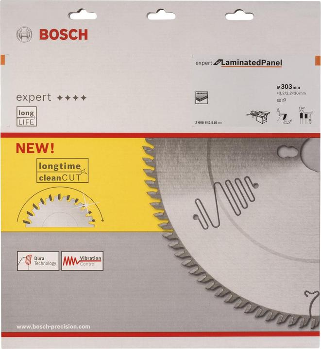 Immagine prodotto Bosch Professional Zubehör Lama circolare Expert per pannelli laminati, 303 x 30 x 3,2 mm, 60