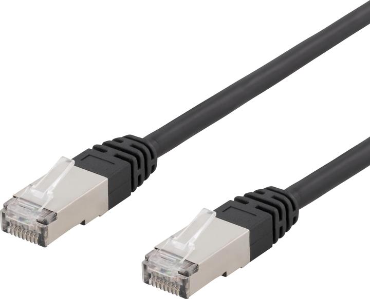 Actual product image Deltaco S/FTP Cat6 patch cable 1m 250MHz UV resistant black (S/FTP, CAT6, 1 m)