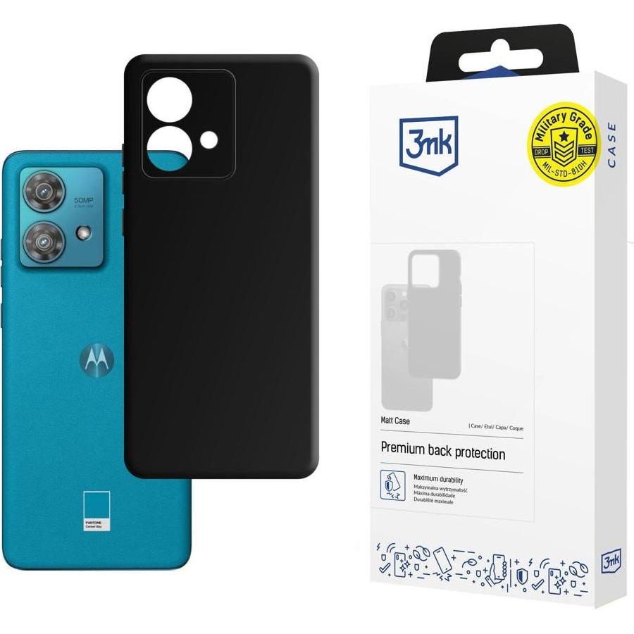 3MK Custodia opaca per Motorola Moto G54 nero (Motorola Edge 40 Neo), Cover smartphone, Nero