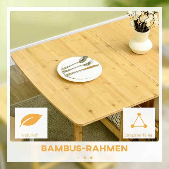 Produktbild Homcom Klapptisch mit Ablagefächer (149.5 x 80 x 73.5 cm)