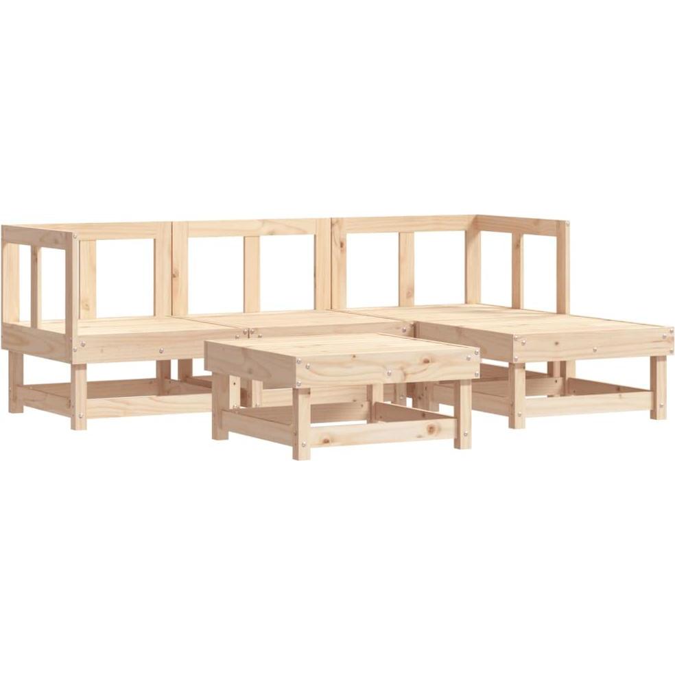VidaXL, Gartenlounge, 5-tlg. Garten-Lounge-Set Massivholz Kiefer,Material