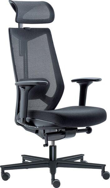 Produktbild Büroring Bürodrehstuhl New Office, Armlehnen 3-dimensional verstellbar, Kopfstütze/Rückenlehne netzbespannt s